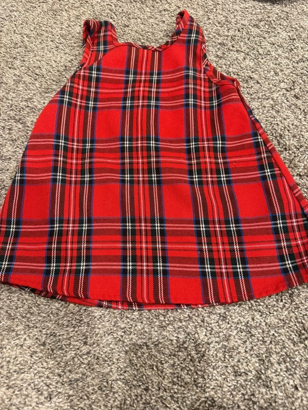 Vintage 24 month dress baby bear holiday red plaid